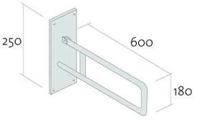 Maner rabatabil Cersanit, Etiuda, 60x12x25 cm, inox