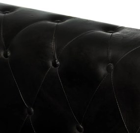 Canapea chesterfield cu 2 locuri, negru, piele naturala Negru