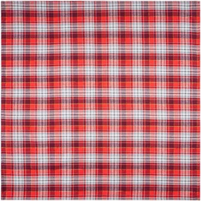Față de masă Home Elements Carouri roșu-gri, 90 x 90 cm
