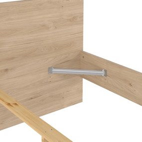 Pat matrimonial în culoare naturală cu aspect de lemn de stejar fără somieră 140x200 cm Naia – Tvilum