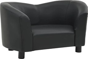 vidaXL Canapea pentru câini, negru, 67x41x39 cm, piele ecologică