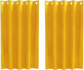 vidaXL Perdele opace 2 pcs Galben muștar 140 x 140 cm Catifea