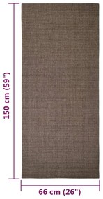 Covor din sisal natural, maro, 66x150 cm Maro, 66 x 150 cm