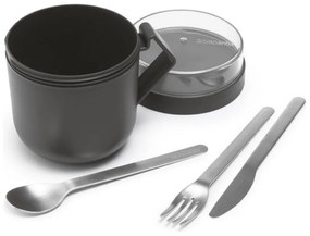 Cana pentru supa cu capac Brabantia Make&Take 1006293, 600+180 ml, Capac cu infiletare, Fara BPA, Gri