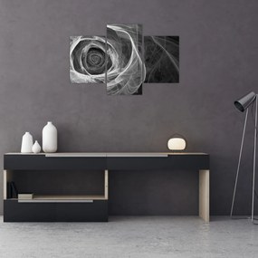 Tablou - Abstract trandafir negru și alb (90x60 cm)