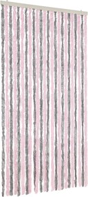 vidaXL Perdea pentru insecte, gri argintiu și roz, 100x200cm, chenille