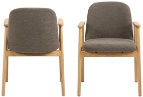 MAZZONI EXPORT RODERIC Maro Taupe (țesătură Monza 40)/cadru stejar uleiat - SCAUN DE LEMN BOUCLÉ PENTRU SUFRAGERIE LIVING BUCĂTĂRIE RETRO