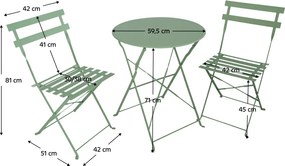 Set gradina 1+2, verde, otel, OBAX NEW