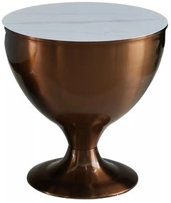 Set 2 masute de cafea Salsa alb/cupru ø75/ø50