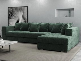 Colțar extensibil dumonde cu ladă de depozitare si sezut confortabil din spuma high-density, Gloria Euphoria Green II 320x183 cm