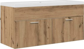vidaXL Dulap de Baie Stejar Artizanal 100 x 38,5 x 46 cm Lemn compozit
