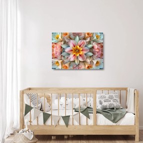 Tablou pe sticlă - Floare caleidoscopică (70x50 cm)