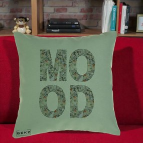 Perna Decorativa MOOD Money Grafic Urban, 40x40 cm, Verde, Husa Detasabila, Perna Inclusa, BEKZ®