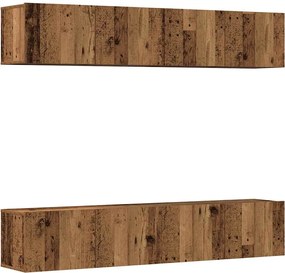 vidaXL Dulapuri TV montate pe perete 4 buc Lemn vechi lemn prelucrat