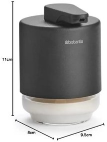 Dozator de sapun lichid Brabantia MindSet 1005672, 200 ml, Deschidere larga, Gri inchis