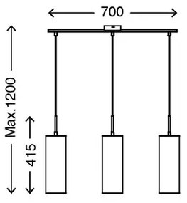 Briloner 4712-034 - Lustră pe cablu 3xE27/25W/230V