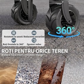 Outsunny Cărucior de Grădină cu Mâner Telescopic, Cărucior pentru Transport Obiecte până la 70 kg, 108x55 cm, Verde | Aosom Romania