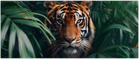 Tablou - Portretul unui tigru în junglă (120x50 cm)