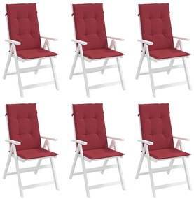 Perne scaun de gradina, 6 buc., rosu vin, 120 x 50 x 3 cm 6, Bordo, 120 x 50 x 3 cm