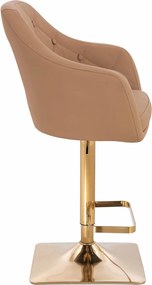 HR831KW Scaun Caramel Piele Ecologica Premium Soft cu Bază Aurie