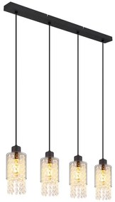 Lustra 4L design modern Backey negru, fumuriu