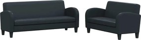 vidaXL Set canapea 2 buc. Piele artificială Negru