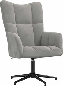 vidaXL Scaun de relaxare, gri deschis, catifea