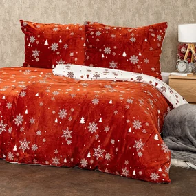 Lenjerie de pat micro-flanelă 4Home Happy winter, 140 x 200 cm, 70 x 90 cm