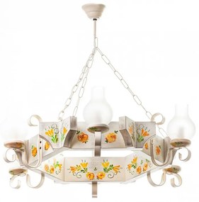 Candelabru fabricat manual din lemn pictat Queen 6L