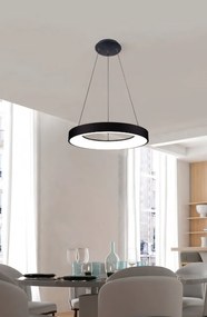 Lustra LED suspendata design circular SANTANA 38 3000K BK