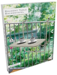 Masă de balcon pliabilă, 60 x 43 x 70 cm, bej
