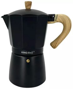 Cafetiera moka Kinghoff KH 1887, 9 cesti, 450 ml, Aluminiu, Inductie, Negru