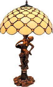BRILAGI - Tiffany lampă de masă cu vitralii IVORY SMOOTH 1xE27/60W/230V