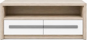 Comoda TV ROMA 4, alb/gri/stejar, PAL laminat, 120x53x44 cm