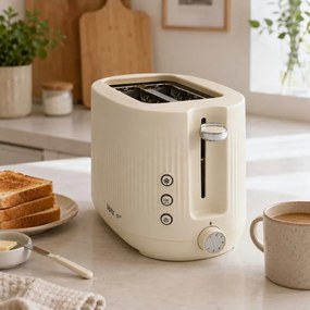 Prajitor de paine Oliver Voltz Nice OV51440PR, 700 W, 2 felii, 7 trepte de prajire, Crem
