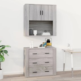 vidaXL Dulap de perete, gri sonoma,80x33x80 cm, lemn prelucrat