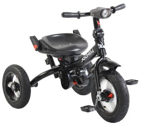 Tricicleta cu copertina detasabila NOVOKIDS™ Jockey Trike , Cu far luminos si melodii, Roti gonflabile din cauciuc, Pozitie somn, Pedale si maner