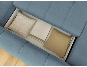 Colțar albastru extensibil/cu spațiu de depozitare (cu colț pe partea dreaptă/în formă de "U") Fuji – Bobochic Paris