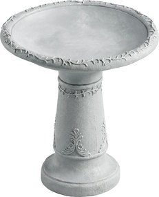 Outsunny Bazin pentru păsări din rășină pentru exterior, bazin rotund înalt de 51 cm cu aspect de piatră, suport independent pentru hrană pentru păsări, Gri | Aosom Romania