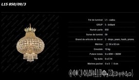 Candelabru, Lustra cristal Bohemia, diametru 50cm