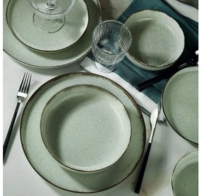 Set veselă 24 piese, verde, din porțelan