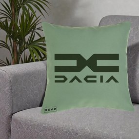 Perna Personalizata cu emblema Dacia, 40x40 cm, Verde, Husa Detasabila, Perna Inclusa, BEKZ®