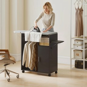 HOMCOM Dulap Masa Calcat – 3 Rafturi, Blat Burete &amp; Ghidaj Rufe | Aosom Romania