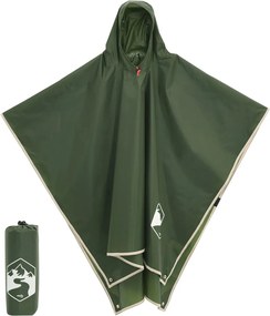 vidaXL Poncho de ploaie cu glugă, design 2 în 1, verde, 223x145 cm