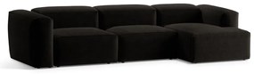 Colțar negru (cu colț pe partea dreaptă/cu șezlong) Bergamo – Cosmopolitan Design