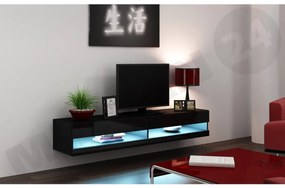 Masă TV/ Dulap New 180 Ziggy (negru + Negru lucios). Promo -17%. 1070589