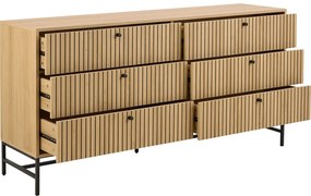 Comodă în culoare naturală cu aspect de lemn de stejar 158x80x40 cm Albany – Actona