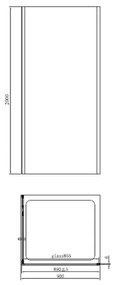 Cabina dus patrata culoare crom 90x90 cm, Mediterraneo, Andina 900x900 mm