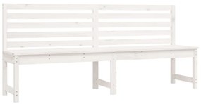 824047 vidaXL Bancă de grădină, alb, 201,5 cm, lemn masiv de pin