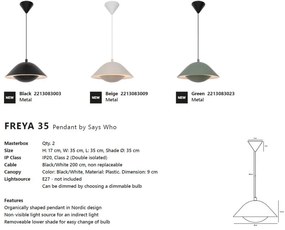 Pendul design modern Freya 35 negru